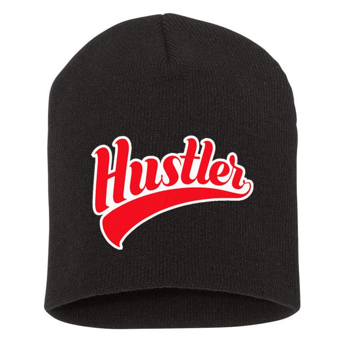 Hustler Red Money Lover Hustling Entrepreneur Hustle Short Acrylic Beanie