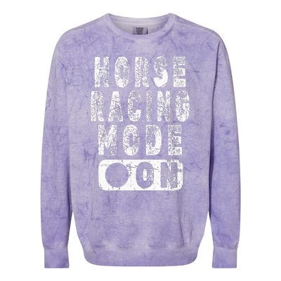 Horse Racing Mode On Equestrian Lover Colorblast Crewneck Sweatshirt