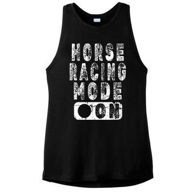 Horse Racing Mode On Equestrian Lover Ladies PosiCharge Tri-Blend Wicking Tank