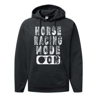 Horse Racing Mode On Equestrian Lover Performance Fleece Hoodie