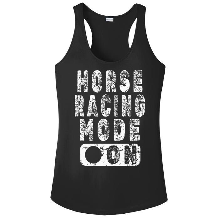 Horse Racing Mode On Equestrian Lover Ladies PosiCharge Competitor Racerback Tank