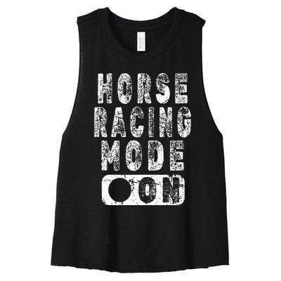 Horse Racing Mode On Equestrian Lover Women's Racerback Cropped Tank