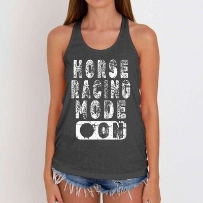 Horse Racing Mode On Equestrian Lover Women's Knotted Racerback Tank