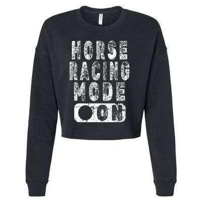 Horse Racing Mode On Equestrian Lover Cropped Pullover Crew