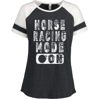 Horse Racing Mode On Equestrian Lover Enza Ladies Jersey Colorblock Tee