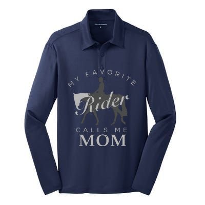 Horse Riding Mom And Son Daughter Silk Touch Performance Long Sleeve Polo