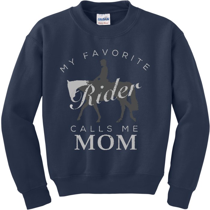 Horse Riding Mom And Son Daughter Kids Sweatshirt