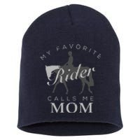 Horse Riding Mom And Son Daughter Short Acrylic Beanie