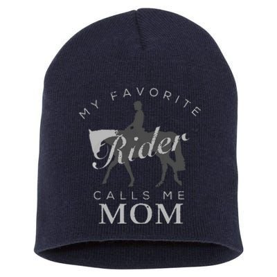 Horse Riding Mom And Son Daughter Short Acrylic Beanie