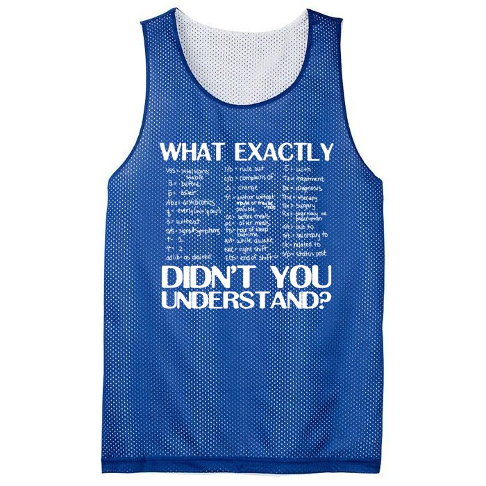 Health Rn Medicine What Exactly Didnt You Understand Gift Mesh Reversible Basketball Jersey Tank