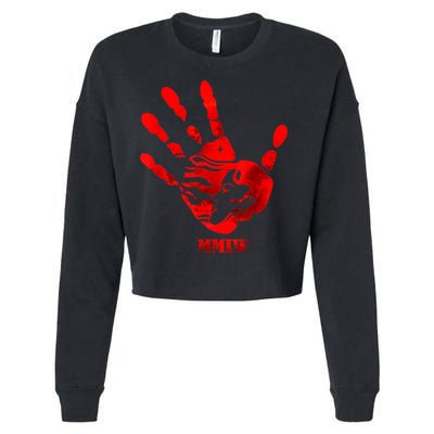 Hand Red MMIW Cropped Pullover Crew