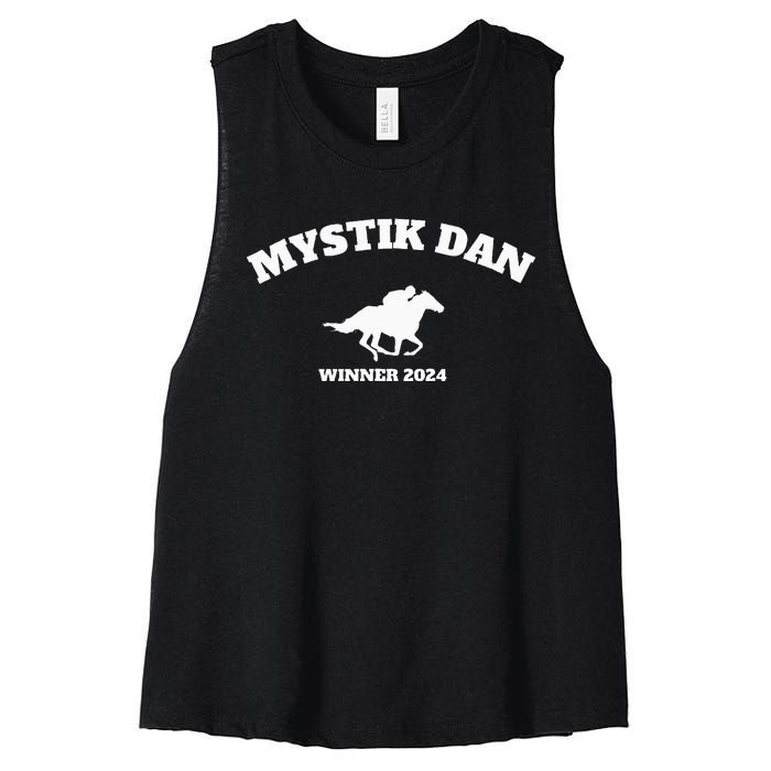 Horse Racing Mystik Dan Winner 2024 Women's Racerback Cropped Tank