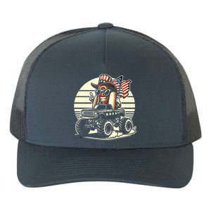 Hotdog Riding Monster Truck 4th Of July Usa Flag Cute Hotdog Gift Yupoong Adult 5-Panel Trucker Hat