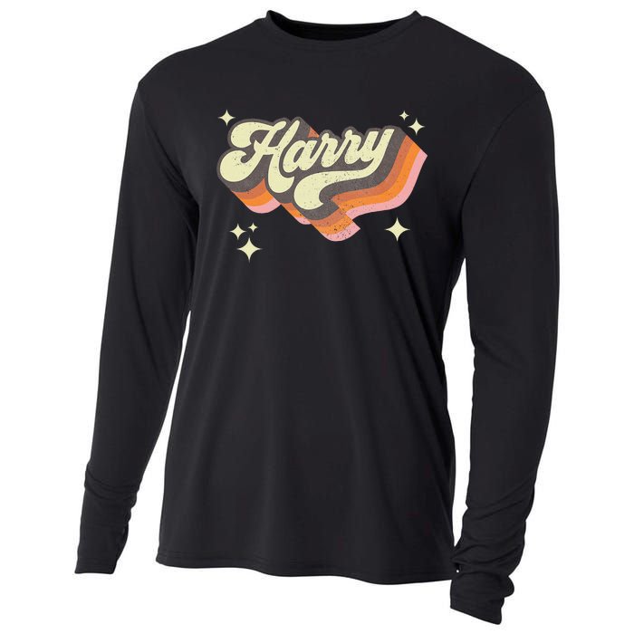 Harry Retro Male First Name Personalized 70s Cooling Performance Long Sleeve Crew