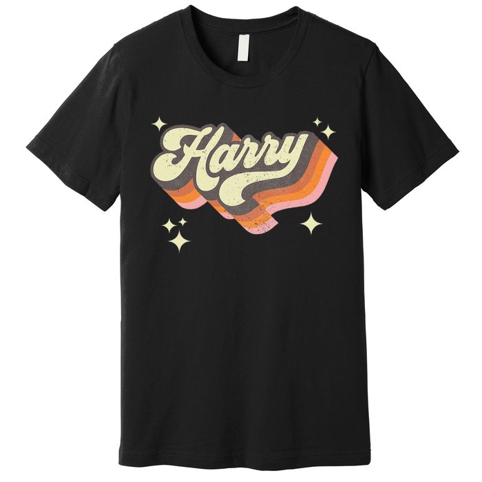 Harry Retro Male First Name Personalized 70s Premium T-Shirt