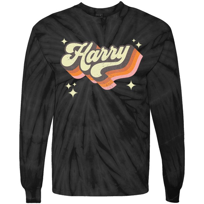 Harry Retro Male First Name Personalized 70s Tie-Dye Long Sleeve Shirt