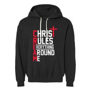 Hiphop Rap Music Cream Christ Rules Everything Around Me Garment-Dyed Fleece Hoodie