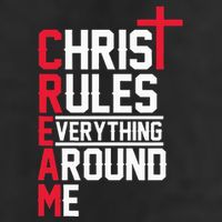 Hiphop Rap Music Cream Christ Rules Everything Around Me 7 Panel Mesh Trucker Snapback Hat