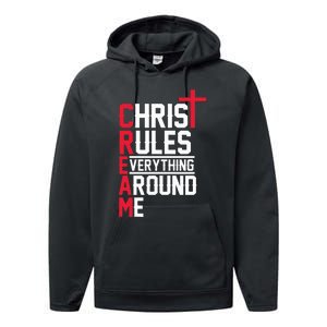 Hiphop Rap Music Cream Christ Rules Everything Around Me Performance Fleece Hoodie