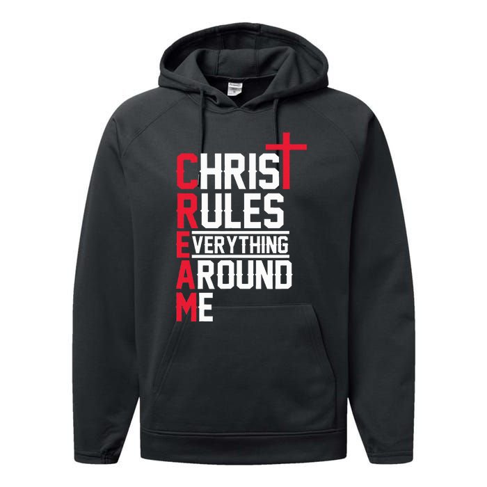 Hiphop Rap Music Cream Christ Rules Everything Around Me Performance Fleece Hoodie