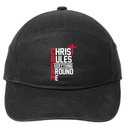 Hiphop Rap Music Cream Christ Rules Everything Around Me 7-Panel Snapback Hat
