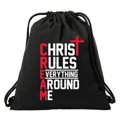 Hiphop Rap Music Cream Christ Rules Everything Around Me Drawstring Bag