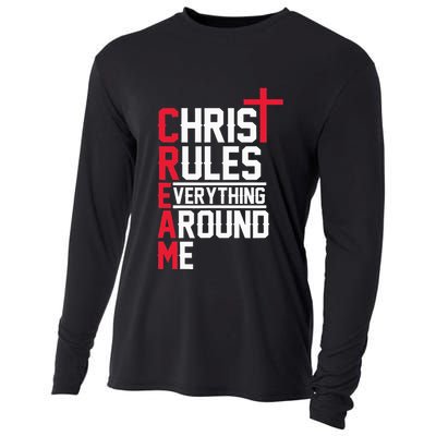 Hiphop Rap Music Cream Christ Rules Everything Around Me Cooling Performance Long Sleeve Crew