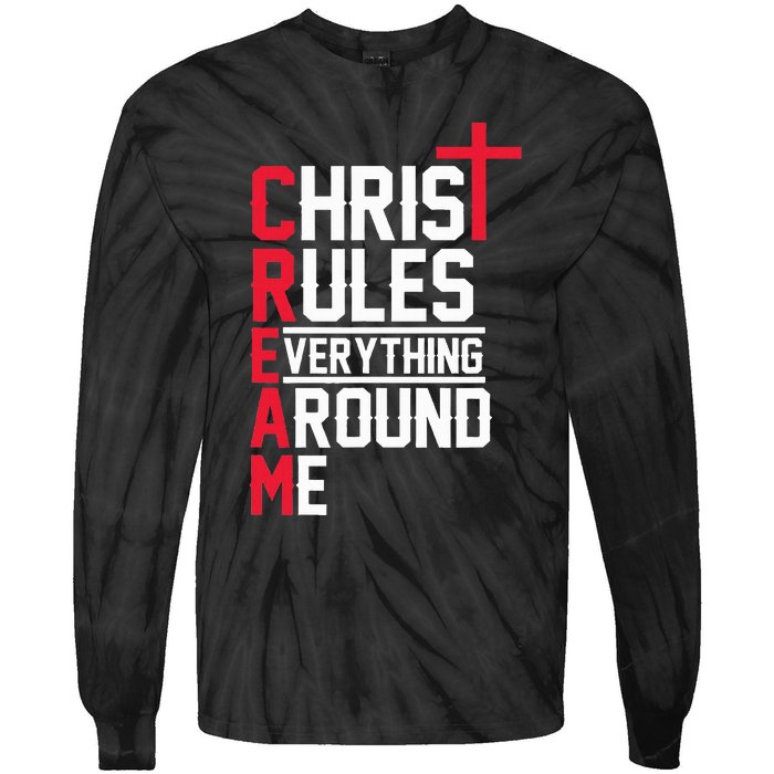 Hiphop Rap Music Cream Christ Rules Everything Around Me Tie-Dye Long Sleeve Shirt