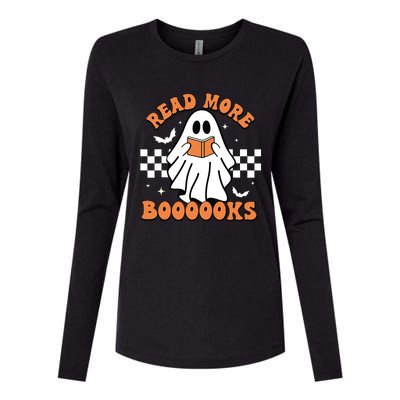 Halloween Read More Books Cute Boo Read A Book Teachers Day Womens Cotton Relaxed Long Sleeve T-Shirt