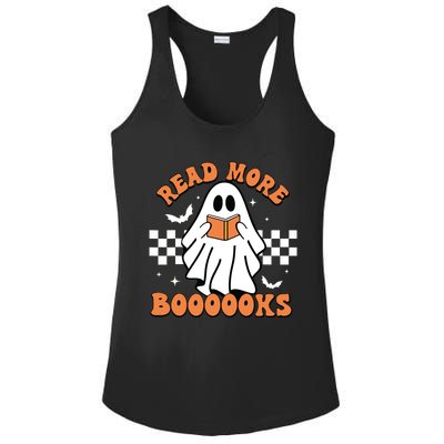 Halloween Read More Books Cute Boo Read A Book Teachers Day Ladies PosiCharge Competitor Racerback Tank