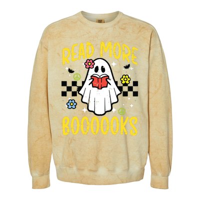 Halloween Read More Books Retro Costume Teacher Girl Colorblast Crewneck Sweatshirt