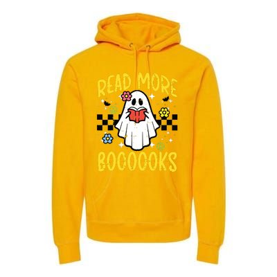 Halloween Read More Books Retro Costume Teacher Girl Premium Hoodie