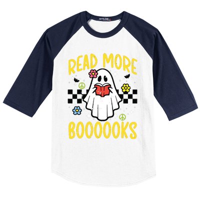 Halloween Read More Books Retro Costume Teacher Girl Baseball Sleeve Shirt