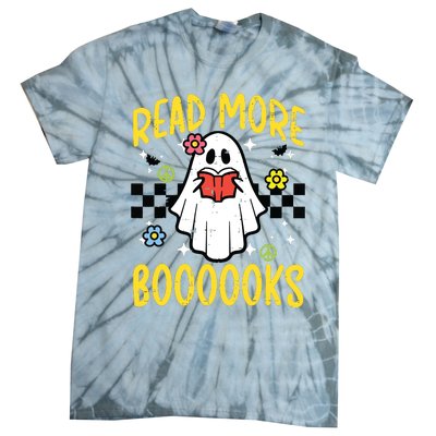 Halloween Read More Books Retro Costume Teacher Girl Tie-Dye T-Shirt