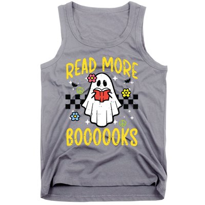 Halloween Read More Books Retro Costume Teacher Girl Tank Top