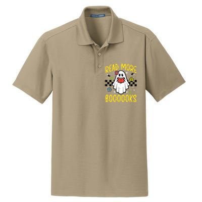 Halloween Read More Books Retro Costume Teacher Girl Dry Zone Grid Polo