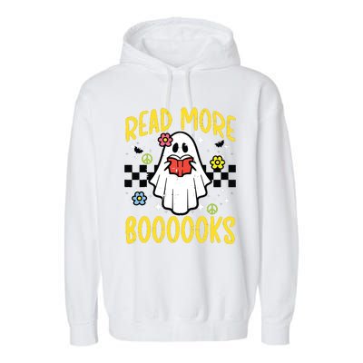 Halloween Read More Books Retro Costume Teacher Girl Garment-Dyed Fleece Hoodie