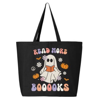 Halloween Read More Books Cute Boo Read A Book Teacher's Day 25L Jumbo Tote