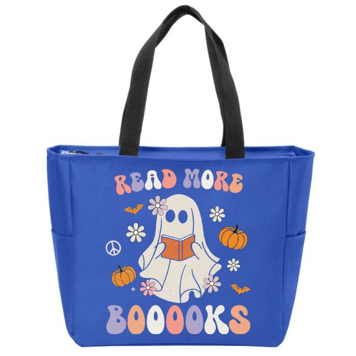 Halloween Read More Books Cute Boo Read A Book Teacher's Day Zip Tote Bag