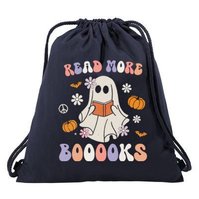 Halloween Read More Books Cute Boo Read A Book Teacher's Day Drawstring Bag