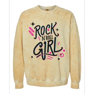 Halloween Rock N Roll Girl Retro Costume Graffiti Colorblast Crewneck Sweatshirt