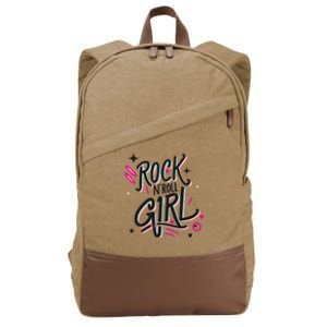 Halloween Rock N Roll Girl Retro Costume Graffiti Cotton Canvas Backpack