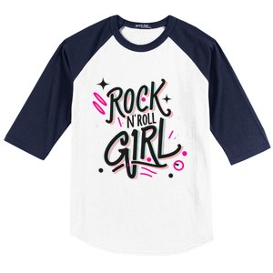 Halloween Rock N Roll Girl Retro Costume Graffiti Baseball Sleeve Shirt