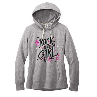 Halloween Rock N Roll Girl Retro Costume Graffiti Women's Fleece Hoodie