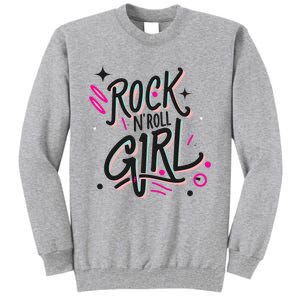 Halloween Rock N Roll Girl Retro Costume Graffiti Tall Sweatshirt