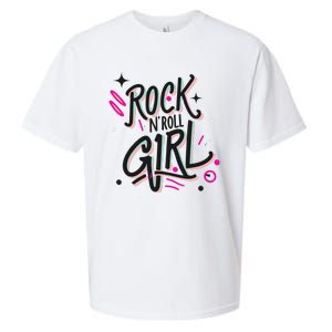 Halloween Rock N Roll Girl Retro Costume Graffiti Sueded Cloud Jersey T-Shirt