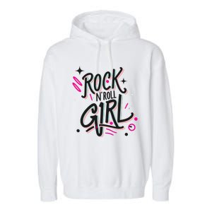 Halloween Rock N Roll Girl Retro Costume Graffiti Garment-Dyed Fleece Hoodie