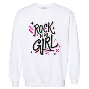 Halloween Rock N Roll Girl Retro Costume Graffiti Garment-Dyed Sweatshirt