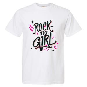 Halloween Rock N Roll Girl Retro Costume Graffiti Garment-Dyed Heavyweight T-Shirt