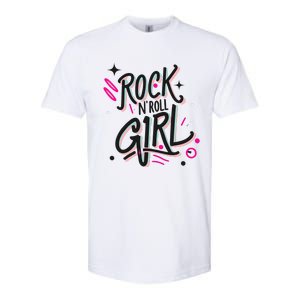 Halloween Rock N Roll Girl Retro Costume Graffiti Softstyle CVC T-Shirt